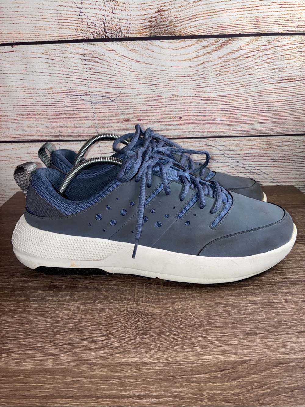Pre Owned CROCS On The Clock Work Sneakers  Blue Mens 11 Slip Resistant